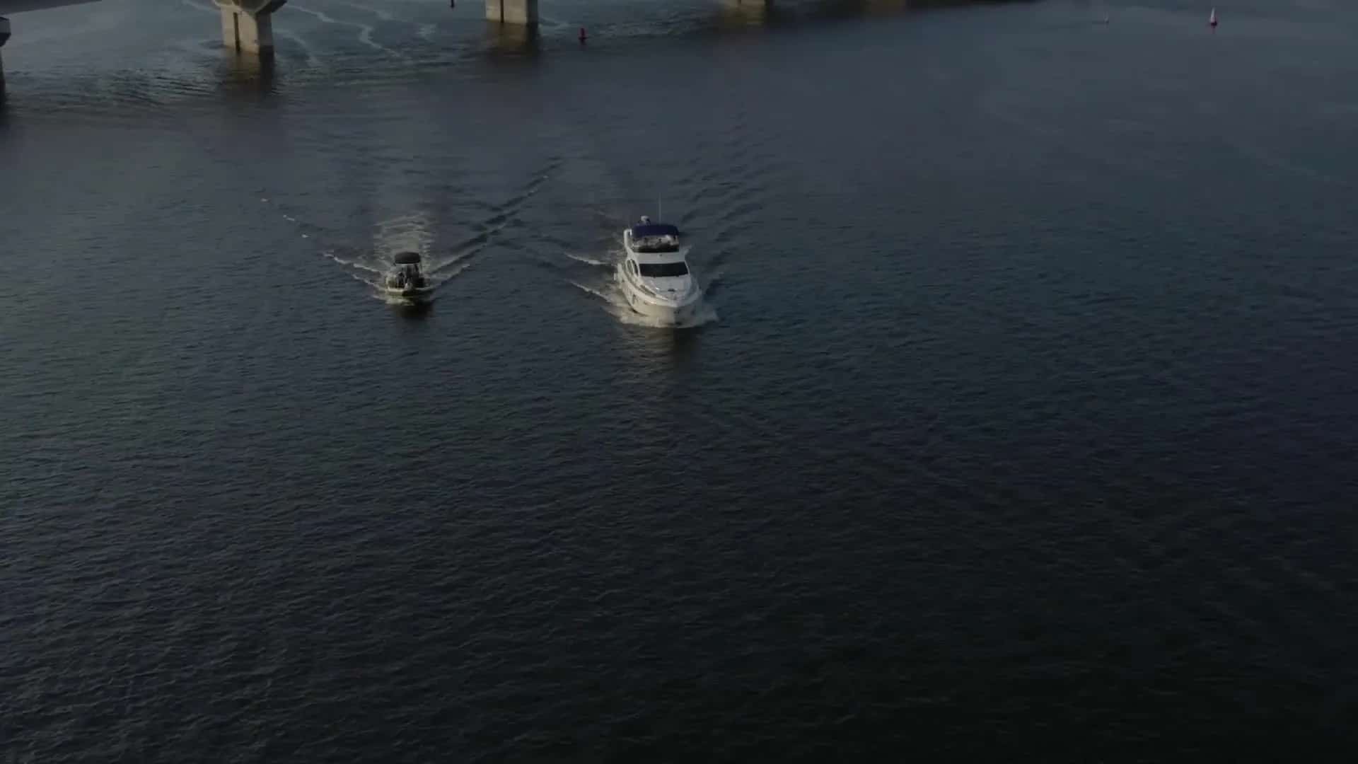 Luxury yacht on ocean waters